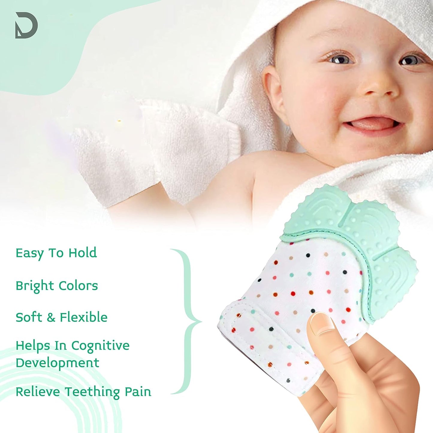 ✨ Baby Comfort Teether Gloves – Soft Silicone (Set of 2)