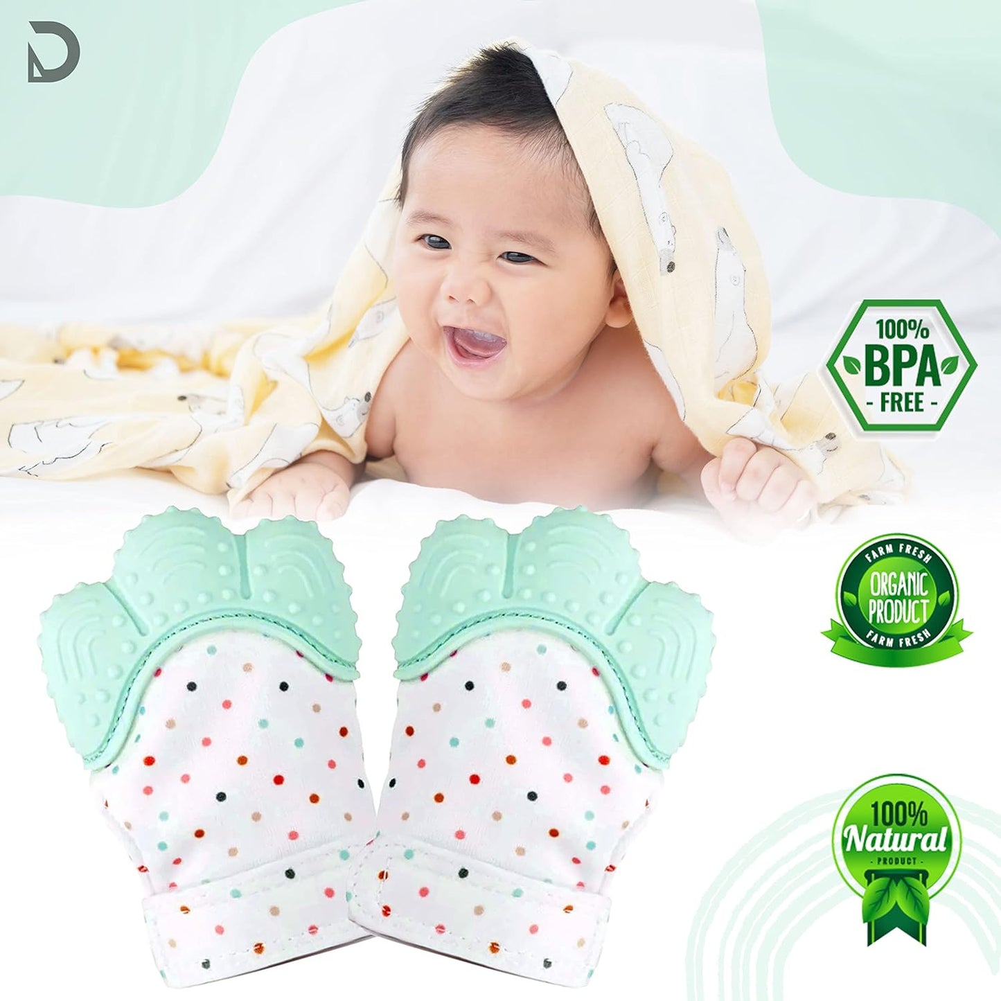 ✨ Baby Comfort Teether Gloves – Soft Silicone (Set of 2)